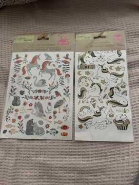 Crafter's Square Unicorn & Nature Rub-On Transfers lot of 2